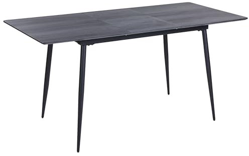 Esstisch grau/schwarz ausziehbar 120/160x80cm für 6 Personen Marmoroptik Gelanda