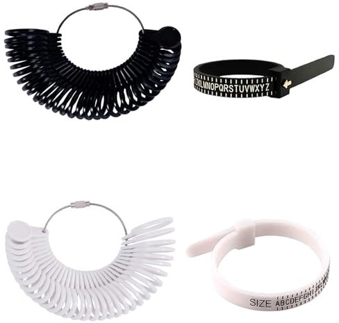 4 PCS Ring Sizer Finger Sizing Measuring Tool Finger Size Sizing Belt Measurement Tools Finger Size Measuring Belt Wedding Ring Diameter Women Men Kit Tools for Measuring Rings Ring Sizer UK Women