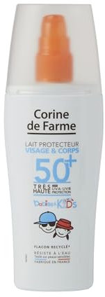 Corine de Farme - Lait Protecteur Babies & Kids SPF50+ Bébé & Enfant - Très Haute Protection UVA & UVB - au Monoï de Tahiti - Sans Parfum - 150 ml