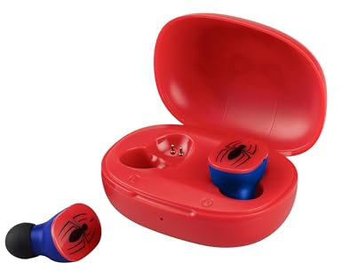eKids Spiderman Écouteurs sans fil avec microphone, écouteurs Bluetooth avec étui de chargement pour écouteurs, conçus pour l'école, la maison ou les voyages