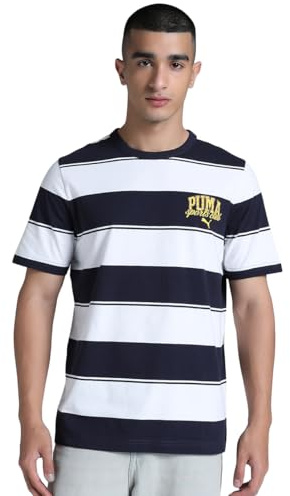 PUMA Unisex Class Stripe AOP Tee T-Shirts (1er Pack)