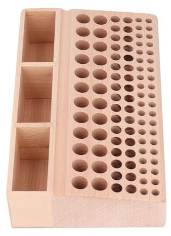 98 Holes Leather Tool Holder Beech Wood Rack Punch Chisel Storage Organizer for Lovers Multiple Purpose