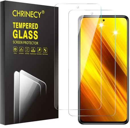 CHRINECY 2 Piezas Protector de Pantalla para Xiaomi Poco X3 / Poco X3 Pro/Poco X3 NFC, Cristal Vidrio Templado, 9H Dureza, Anti-Arañazos, Alta Definición, Cristal Templado Membrana, Transparente