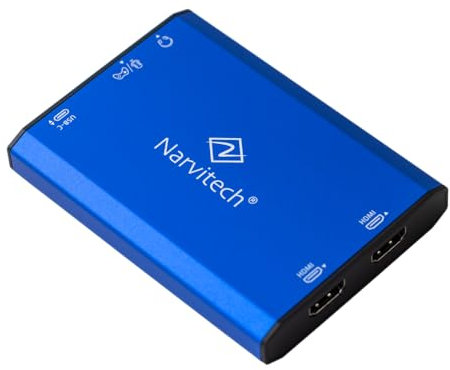 Narvitech NJ700 HDMI Capture Card, 4K144 Capture & HDR Passthrough, HDMI 2.1, USB 3.2, Ultra-Low Latency, for PS5/Pro, Xbox Series X|S, Switch 2, PC/Mac, OBS, Twitch & YouTube Streaming