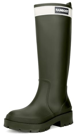 Yenxapei Stivali Gomma Donna, Alti Boots Impermeabile Stivaletti Antiscivolo Stivali Pioggia, Leggero Galosce Per Esterni Stivali Da Pesca