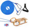 TOPRUNYI Schlittenseil Mit Karabiner,Dickes Schlittenseil Durchmesser 10mm,4M Schlittenleine Mit Griff,Premium Leine für Schlitten,Schlitten Zugseil,Schnur für Schlitten,Schneeschlitten(Blau)
