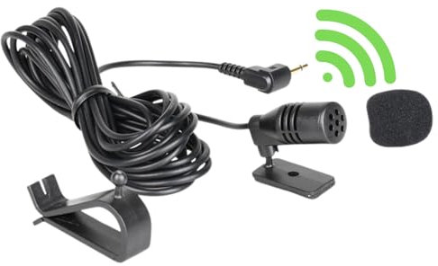 Microfono esterno da 3,5 mm, compatibile con Sony Boss JVC Kenwood Jensen Alpine Mic, per veicolo unità principale, DVD, GPS, Bluetooth, radio stereo, cavo da 3 m, plug and play