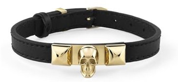 Philipp Plein Unisex Armband Leder Edelstahl IP Gold PLEIN ENIGMA PJOEA03BU