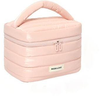 Grande Beauty Case/Borsa da Toilette/Borsa Cosmetica con Cerniera/Tessuto Impermeabile per Piumino/Portatile Porta Trucchi/Organizer/Makeup Bag/Accessori da Viaggio