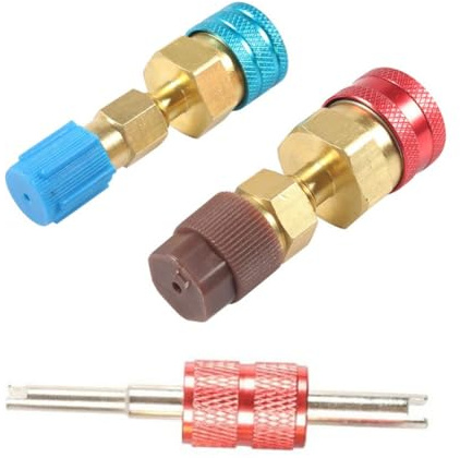 Homeponnew R1234YF vers R134A Quick Connect Kit adaptateur avec connecteurs haute et basse pression pour systèmes de climatisation de voiture