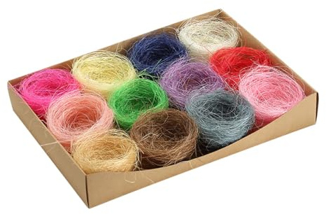 WEKAMOS 12 Pièces de Nids de Poussins Décoratifs en Lin Naturel pour Décoration de Fête de Pâques et Accessoires Photo pour Garçon et Filles Couleur Aléatoire Style Aléatoire