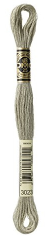 DMC 117-3023 Sechssträngige Stickerei Baumwollseide, Hellbraun Grau, 8,7 m