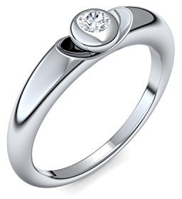 Weißgold Ring Diamant 585 + inkl. Luxusetui + Diamant Ring Weißgold Diamantring Weißgold 0,10 Carat SI1/H (Weißgold 585) - Escape Amoonic Schmuck Größe 50 (15.9) AM15 WG585BRFA50