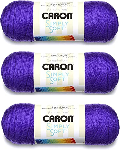 Caron - Simply Soft - Pack of 3 Solid Thread Balls 6 oz