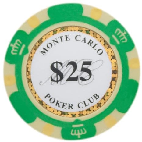 Brybelly Monte Carlo Premium Poker Chip Heavyweight 14 Gramm Komposit-Ton, 50 Stück, Grün ($25 Green)