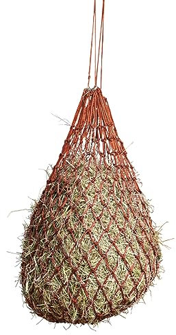 Kerbl Heunetz (Maschenweite 5x5 cm, Farbe rot, engmaschiges Futternetz, für Pferde, Verlängerung der Fresszeiten) 321296