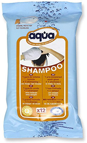 Aqua Shampoo Gants de toilette pré-imbibés sans rinçage (paquet de 12 gants)