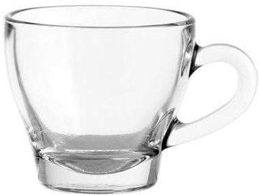 Borgonovo Taza Ischia Cappuccino Glass 6.3oz / 180ml - Set of 6 - Glass Cappuccino Coffee Mug