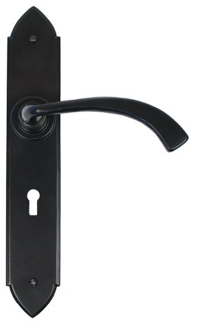 From the Anvil Black Gothic Curved Sprung Lever Lock Set