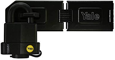 Yale Locks YALY22051HSP Hinged Hasp and Weatherproof Padlock Set