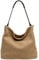 Caspar Klassische Leder Schultertasche Umhängetasche aus hochwertigem Veloursleder - PREMIUM LINE - Modell No.580 - Made in Italy, Farbe:sand