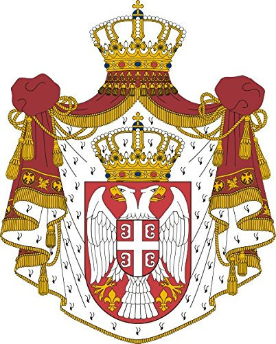 Werbetechnik Sotirios Papoutsis Auto Aufkleber SERBIEN - Wappen Sticker Konturgeschnitten (ca 11x11 cm)