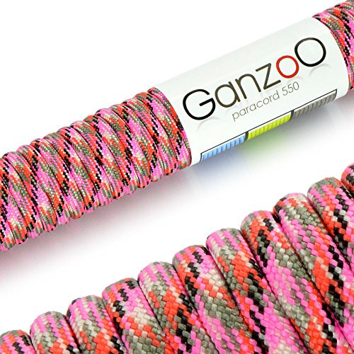 Ganzoo Paracord 550 Seil für Armband, Leine, Halsband, Nylon/Polyester-Seil 30 Meter, Multicolor