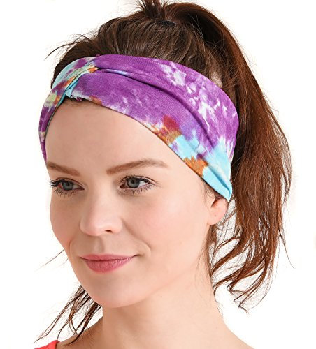 CHARM Herren Tie-Dye Stirnband - Damen Batik Dread Band Bandana Yoga Zubehör Type E