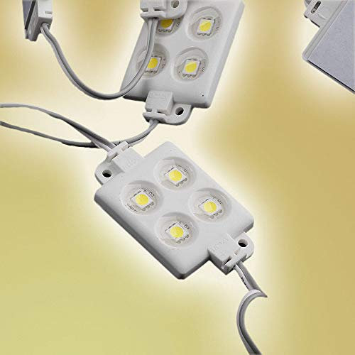 20x modules LED SMD 4xPower LED blanc chaud 12V étanche