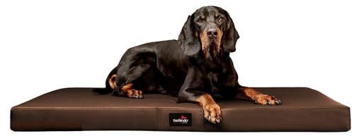 tierlando® Orthopädische Hundematratze Alice Easy CLEAN Kunstleder Visco-Hundematte (AL6 XXL, 01 Braun)