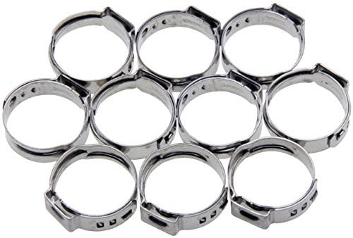 10 Universal 1 Ohr Schlauchschellen/Klemmschelle(1-Ohr-Klemmen) Leitungsschelle Schlauchklemmen Leitungsschellen-Sortiment aus 304SS EDELSTAHL Spannbereich 22.4-25.6 mm