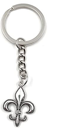 Onwomania - Heraldische Lilie Symbol Schlüsselanhänger - Metall Glücksbringer ideal als Geschenk z.B. für den besten Freund, die beste Freundin, Mama - Für Männer, Frauen & Kinder