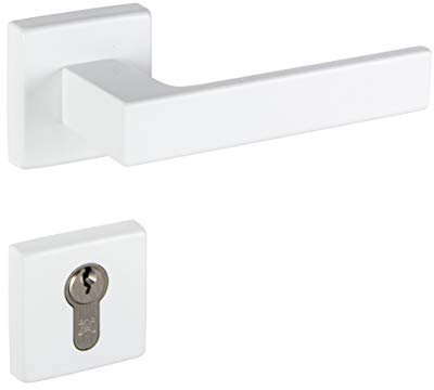 Juva Maniglie per Porta PUSH 1317 - Maniglia Durevole in Acciaio Inox per Porte Interne ed Esterne - Comodo Design Moderno - Bianca - Per Porte Spesse da 35 a 47 mm