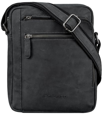 STILORD Bruce Vintage Herrentasche Ledertasche Kleine Umhängetasche für Männer 9.7 Zoll iPad Tasche im Vintage Stil Echtes Leder Farbe:Zamora - braun