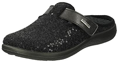 Rohde Damen Hausschuhe Pantoffeln Softfilz Bari 6556, Größe:37 EU, Farbe:Grau