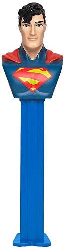 PEZ Superman Dispensador de dulces – Dispensador de dulces Super Man | Recuerdos de fiesta con 2 recambios de dulces