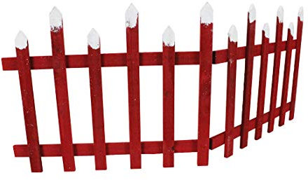 fg Staccionata Natalizia Decorativa in Legno Colore Rosso Amaranto 2pz 100x40cm 9306