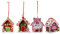TOYANDONA 4pcs Lebkuchenhaus Dekoration Bunte Candy Haus Weihnachten Deko Hängende Lebkuchenhaus Dekoration Naturmaterial Weihnachtsdekoration Dekoration Haus Weihnachten