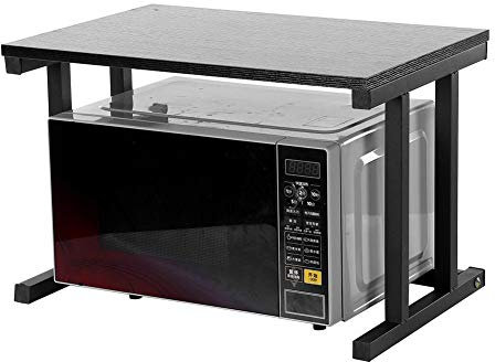 Ejoyous Support de Four à Micro-Ondes à 2 Couches, Etagere Rangement Cuisine Support de Four de Cuisine de comptoir pour cuiseur à Riz 57 x 38 x 38 cm(Noir)