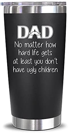 NEWELEVEN Dad Birthday Gift from Daughter, Son, Kids, Wife - Birthday Gifts for New Daddy, Husband, Men - Best Present Idea for Father, Husband, Bonus Dad from Daughter, Son, Wife - 20 Oz Tumbler