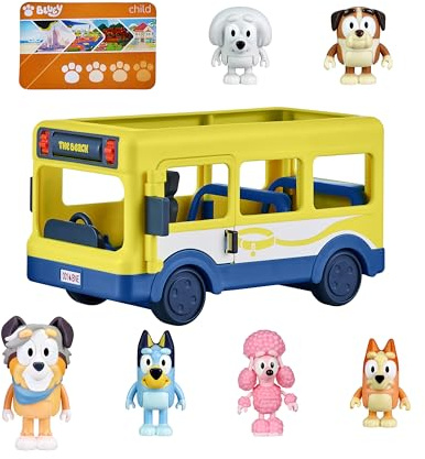 Bluey Bus + Mates, Figurines de 6,3 à 7,6 cm | Exclusivité Amazon