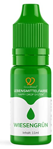 GoodBake Lebensmittelfarbe Grün (11 ml) – intensive Lebensmittelfarbe – hochkonzentrierte Farbe - zum Einfärben von Torten, Fondant, Buttercreme, Getränke, Schleim uvm. 100% vegan