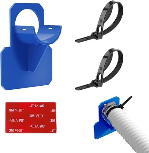 Schlauchhalter Pool, Mopoin Schlauchstützen für Pools, Pool Schlauchhalterung mit 2 Kabelbinder, Pool Schlauchhalter Knickschutz aus Kunststoff, Schwimmbad-Rohrhalter, Poolschlauch 30-38mm, Blau