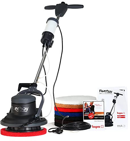Floorboy® Starterset mit 12 Zoll Einscheiben Reinigungs- und Poliermaschine mit Tank, Pads und Treibteller, Anleitungen und Padkunde von Bioraum