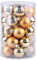 Uposao 34 Stück Kunststoff Weihnachtskugeln,Christbaumkugeln Set Weihnachtskugeln Weihnachtsbaumschmuck Baumkugeln Weihnachtsbaum Deko Aufhänger Ornamente für Weihnachtsfeier ∅40mm, Gold