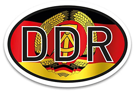 DDR Magnet Länderkennzeichen DDR Flagge Schwarz-Rot-Gold - 17,5 x 11,5 cm DIN genormt - PKW LKW Wohnmobil Moped Motorrad Auto - kfz725