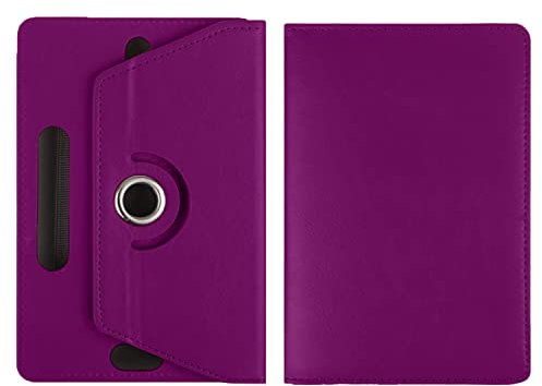 Universal 7 inch 360 Rotating Case Fits All 7 and 7.1 inches Android Tablets, Smooth Interior, PU Leather Exterior Supports Multiple Viewing Angles, Lightweight Folio Wallet Case Cover (Purple)