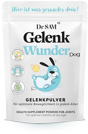 Dr. SAM Premium Gelenkpulver für Hunde - GelenkWunder Superfood-Kombi aus Grünlippmuschel - Bewegungspulver für kräftige Gelenke und Muskeln - 100% natürlich - Agility Powder Dog - hochdosiert
