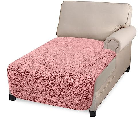 Granbest Super Soft Dicke L-förmige Sofa Abdeckung, rutschfeste Chaise Lounge Abdeckung, große Ecke Couch Abdeckung für Haustiere (Chaise, Rosa)