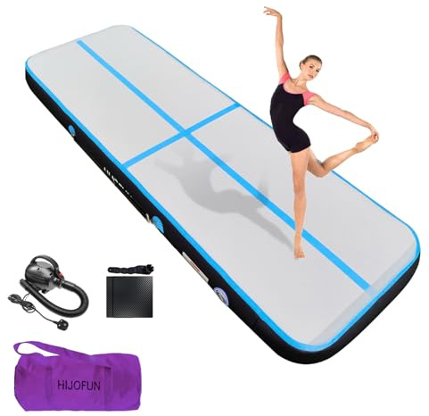 HIJOFUN Aufblasbare Gymnastik Tumbling Matten 3/4/5/6/7/8 Meters 20CM Höhe Trainings Matte Länge Bodenmatte Inflatable Yoga Matte Taekwondo Air Floor Track